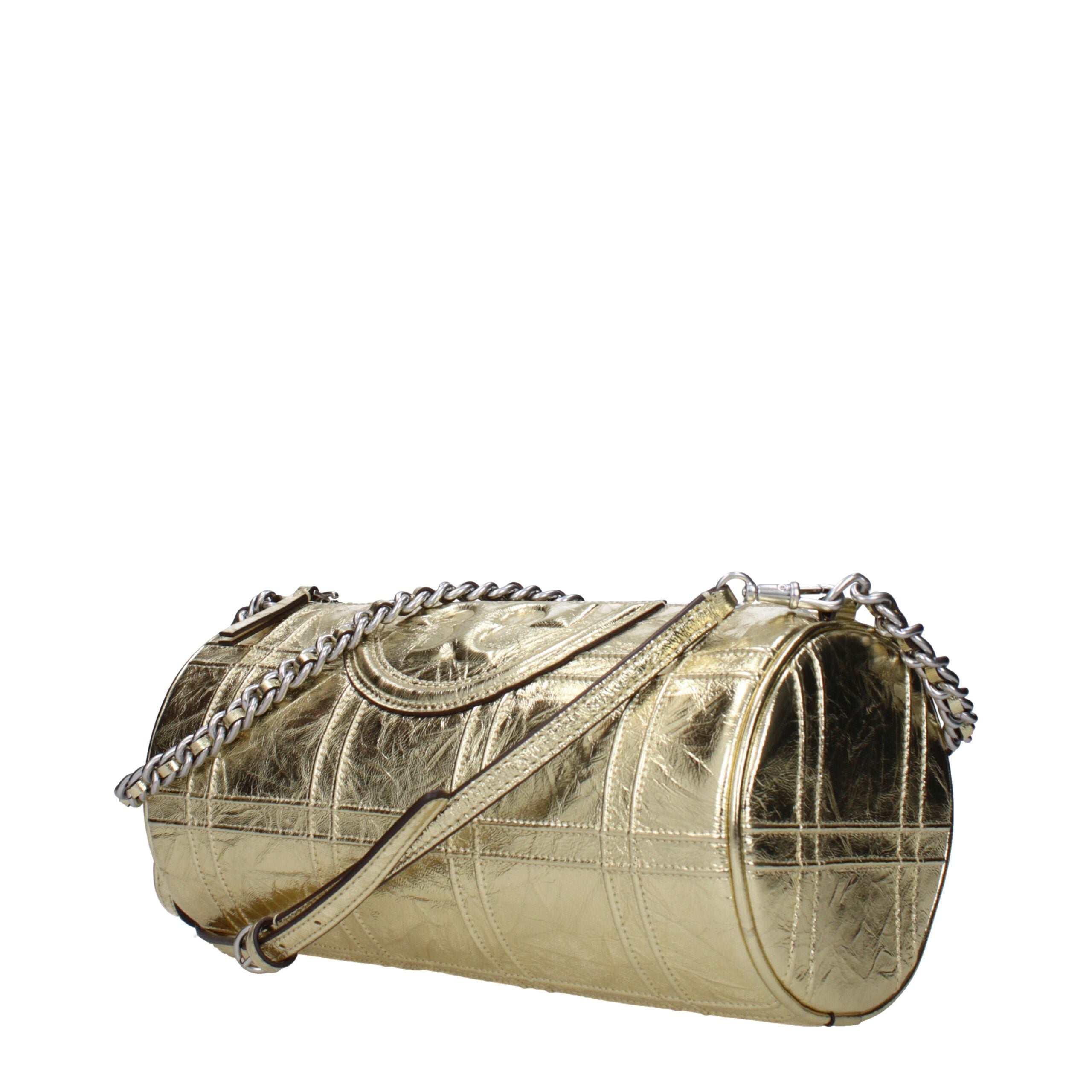 Tory Burch Goldene Schultertasche aus Leder